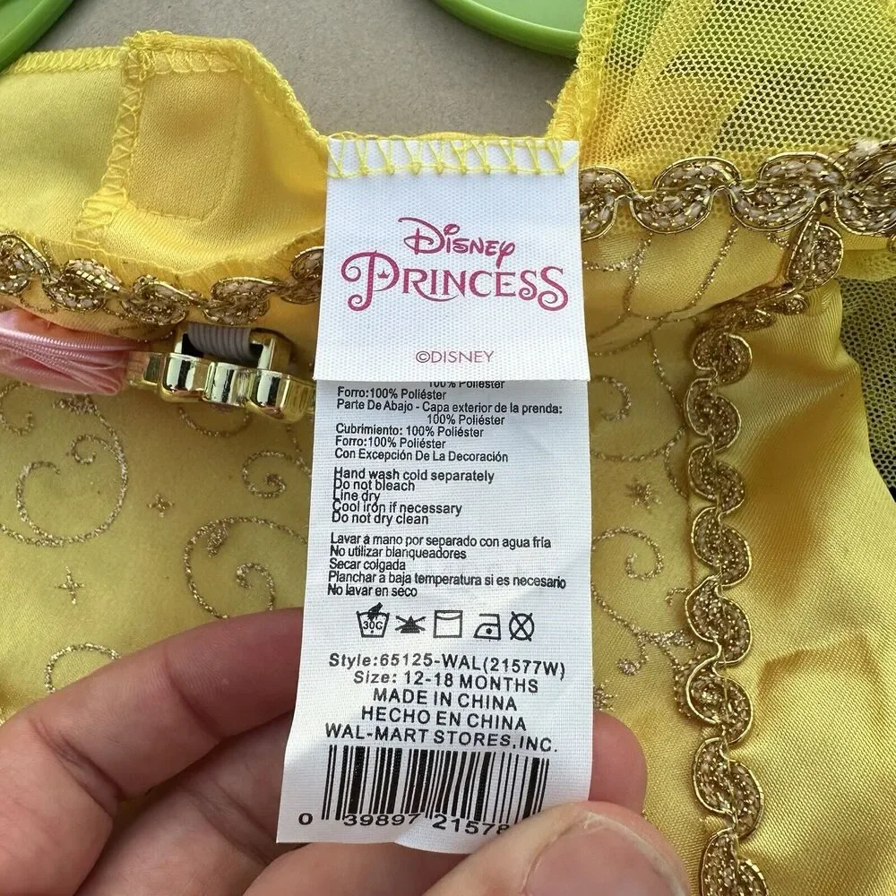 Disney‎ Princess Belle Costume Infant 12-18 Months Walmart Exclusive Halloween - Picture 5 of 8